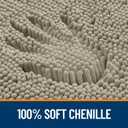 OLANLY Bathroom Rugs Sets 2 Piece, Soft Absorbent Chenille Bath Mats and U-Shaped Contour Toilet Mat Area Rug Set, Machine Washable Bath Carpet, Home Decor Accessories(24"x16"+24"x20", Warm Taupe)