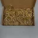 50 Pack Gold Metal Curtain Rings with Eyelets, 1.5 inch Inner Diameter Drapery Rings Apply for Curtain Rods(Fits Up to 1 1/4-Inch Rod)