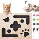 Cat Toys for Indoor Cats - Cat Nail File Box with Interactive Cat Toys, 2026 Upgraded Cat Puzzle Feeder Scratch Puzzle Toy for Indoor Cats, Natural Claw Care