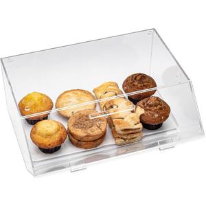 Countertop Bread Box & Bakery Display Case - Clear Acrylic - 1-Tier Pastry Organizer - Cookie & Cupcake Display