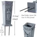 Cemetery Flowers Vase with Spike, Memorial Grave Vase Resin Flowers Holder for Headstone, Grave, Cemetery, Garden, Lawn, Yard Decorations (1pc, Grey)