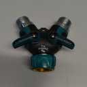 2WAYZ Hose Splitter 2 Way Heavy Duty Outdoor Faucet and Garden Connector - Water Spigot Splitter - Durable All-Metal Y Adapter with Shut-Off Valve - 4 x 4 x 1.5 Inches