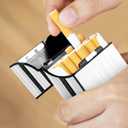 3 x Cigarette Case, Brushed Aluminium with Magnetic, Up to 20 Cigarettes for 85mm King Size (Silver)