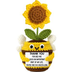 Teacher Appreciation Gifts - Teacher Gifts for Women - Teachers Appreciation Week, Thank You Crochet for Teachers Women - 6.3'' x 3.15'' Inspirational Positive Tulip Doll Toy Figure Crochet
