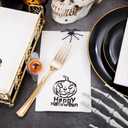 Nervure 100PCS Halloween Paper Napkins - White Disposable Napkins with Black Pumpkin - Paper Hand Towels Decorative Dessert Dinner Hand Napkin for Halloween Party Home Kitchen Bathroom