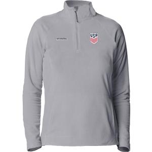Columbia Officially licensed US Soccer Women's Ali Peak Quarter Zip, Cool Grey, M