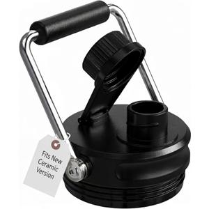 Jmoe USA Improved Jug Lid for RTIC Half Gallon and One Gallon Jugs | Replacement Lid With Upgraded Features, Better Cap, Rubber Grip, Steel Handle | Made of BPA Free Plastic (Fits Ceramic Version)