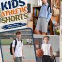 Langyiwee 5 Pack Boys Shorts Kids Athletic Uniform Shorts Summer Teen Soft Casual Drawstring Clothes for School(Black, Dark Heather Gray, Dark Gray, Heather Gray, Light Heather Gray,15-16 Years)
