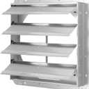 iPower 16-Inch Square Aluminum Automatic Gravity Shutter Louver Vent, Silver