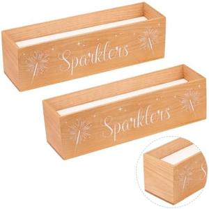 ORIGACH 1 Pcs Wooden Wedding Sparklers Holder, Rustic Woodland Wedding Birthday Sparklers Sign, Party Favor Accessories for Anniversary Bridal Shower Party Supplies