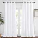 NICETOWN 50% Blackout White Living Room Curtain 108 inches Long - Grommet Thermal Insulated Cold & Heat Blocking Window Treatment Sound Reducing Drape for Bedroom (1 Piece, W52 x L108)