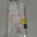 WOGROO iPhone 15 Pro Max Case [Compatible With MagSafe], Magnetic Kickstand for Women Girls, 6.7", Clear Pink