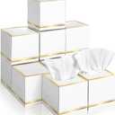 12 Pack Facial Tissues Cube Boxes Face Box 600 Sheets 3 ply Soft Paper Square Tissues Bulk for Car Pocket Toilet Household Bedroom Family(White)