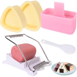 Musubi Mold, Musubi Maker Press,Onigiri Mold, Non-Stick Luncheon Meat Slicer,Sushi Making Set for Delicious and Professional Results