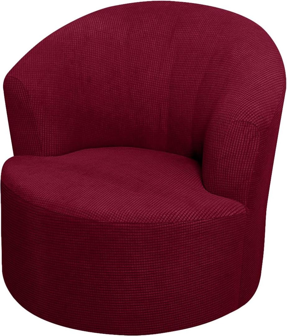 SZJIAHTM Round Club Swivel Barrel Chair Cover Modern Accent Round Club Armchair Slipcover Soft Stretch Chair Covers for Living Room