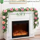 Livole 2Pcs 13 Ft Artificial Flower Garlands Real Touch Fake Floral Silk Pink Rose Garland Hanging Vine for Wedding Table Centerpieces Party Arch Ceremony Garlands Backdrop Decor