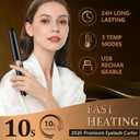 Heated Eyelash Curler - 2-in-1 Clip-Type Design, 3 Temperature Modes, USB Rechargeable Electric Eyelash Curler, Natural Curling 24H Long-Lasting Curl, Gift for Women & Girls, Shiny Black B
