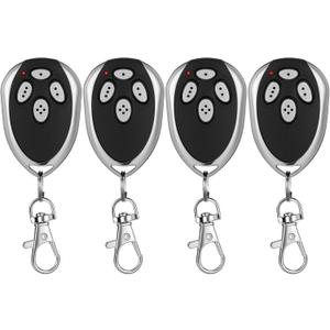 Kingdder 4 Pcs 4 Channels Gate Opener Remote Compatible with Aleko LM123 433.92mhz Garage Door Remote Control Transmitter with Keychain for a Variety of Doors, Easy Programming