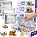 LemonRoad 30 Pcs Reusable Aluminum Foil Sealable Storage Bags Freezer Leakproof Bags Resealable Stand up Pouches for Fresh Keeping Food Meat Seafood Vegetables Fruit and More, 3 Size