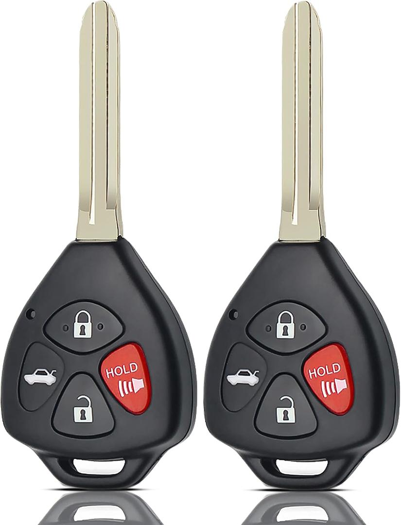 MechanMagic Car Key Fob Remote Replacement Fits for Toyota 2010 2011 Camry Keyless Entry Remote Control HYQ12BBY HYQ12BDC G CHIP 89070-33C40, 89070-06231, 89070-06500, 89070-06650 (Pack of 2)