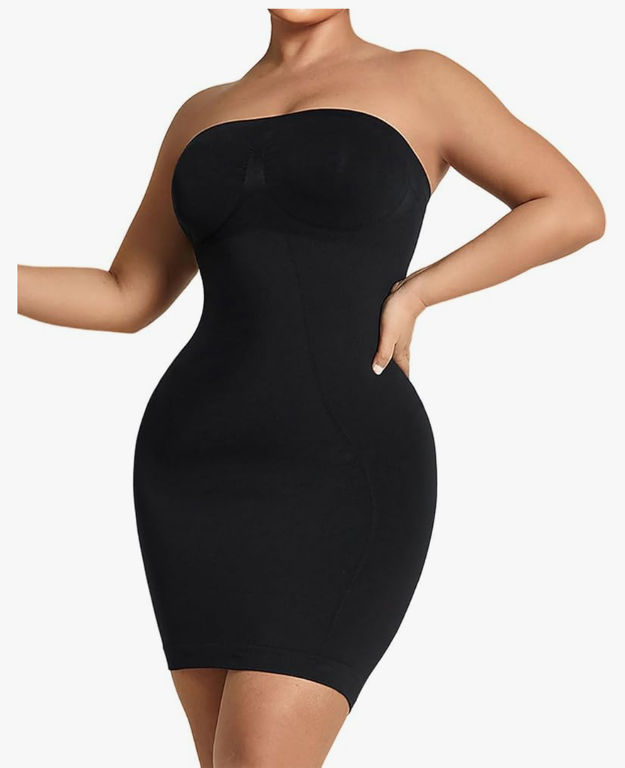 Women's Strapless Full Body Slip Shaper Seamless Smoother Tube Slip Under Dresses, XL