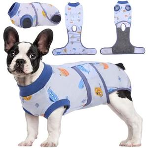Kuoser Recovery Suit for Dogs Cats After Surgery, Professional Pet Recovery Shirt Dog Abdominal Wounds Bandages, Substitute E-Collar & Cone,Prevent Licking Dog Onesies Pet Surgery Recovery Suit, XS
