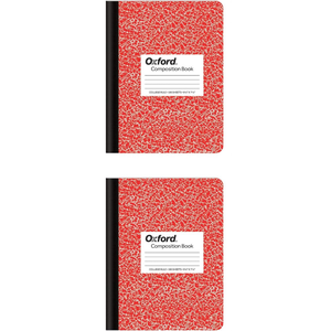 Oxford Composition Notebook, College Ruled Paper, 9-3/4 x 7-1/2 Inches, 100 Sheets, Assorted Marble Cover (2 Red) Oxford Composition Notebook, College Ruled Paper, 9-3/4 x 7-1/2 Inches, 100 Sheets, Assorted Marble Cover (2 Red)