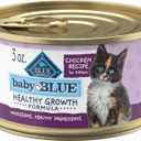 Blue Buffalo Baby Blue Natural Kitten Wet Cat Food, Healthy Growth Formula with DHA, Chicken Recipe Multi-Pack, 3-oz Cans (24 Count) BB: 2028 FEB 07