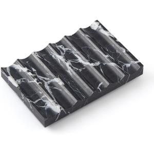 Real Luxurious Natural Marble Soap Dish for Shower,soap Dish for Bathroom,Non-Ceramic/Non-Resin Stone soap TrayBlack