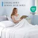 DOWNCOOL 4-Piece Cooling Sheet Set King Size, Cooling Bed Sheets for Hot Sleepers and Night Sweats, Q-Max>0.4, Soft & Breathable Summer Bedding Sheets, Deep Pocket Up to 15", White