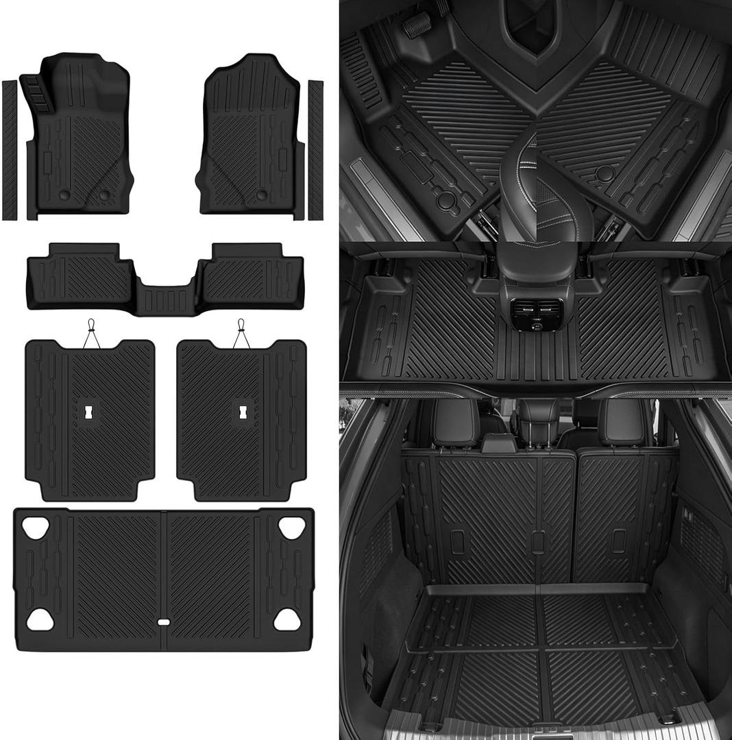 Custom Fit Floor Mats for 2021-2025 2026 Ford Bronco 2 Door | All Weather TPE Floor Liners & Trunk Mat & Backrest Protectors & Door Sill Guard | Odorless Full Set Interior Accessories