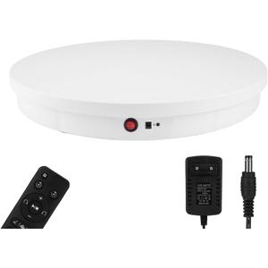 Motorized Rotating Display Stand, 360 Degree Automatic Rotating Display Stand, Angle Speed Adjustabl Turntable for Big Size Products Potography Live Video Show White/ 20.5inch /330Lbs Load/Wired