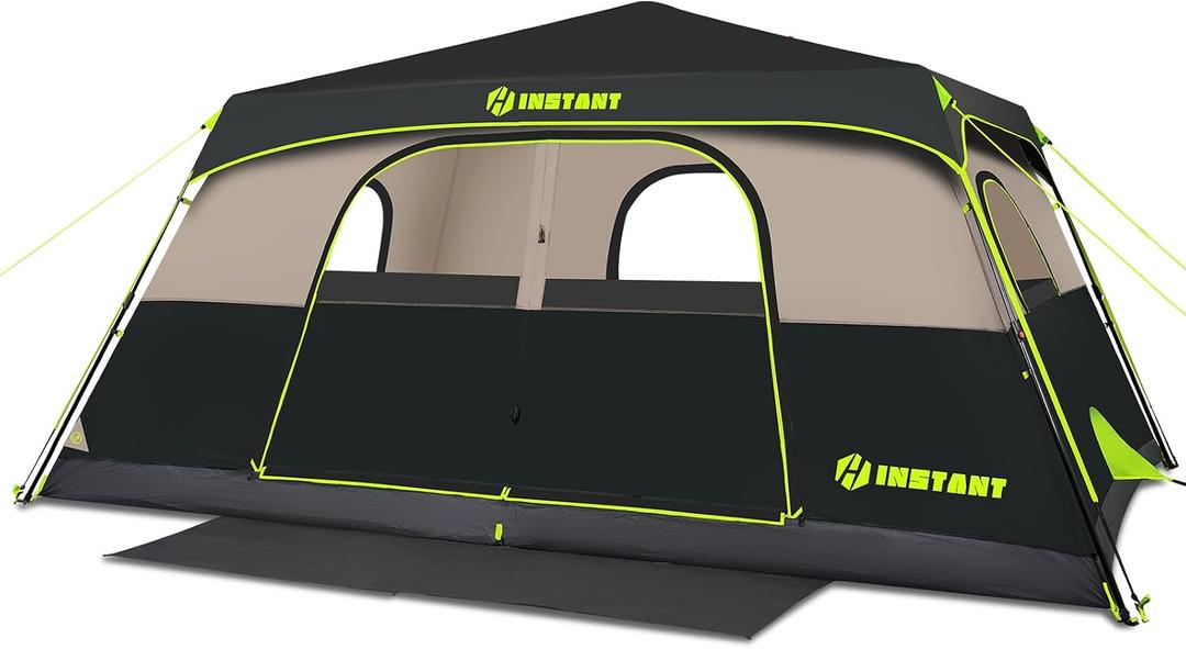 10 Person Instant Tent, Waterproof Pop Up Tents for Camping with Rainfly, 60 Seconds Easy Setup, Automatic Cabin Tent for Family Camping with Expandable Carry Bag & Upgraded Ventilation