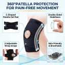 Meniscus Knee Brace for Women & Men, Knee Support with Side Stabilizers, Meniscus Tear Pain Relief for ACL & Arthritis, Adjustable Patella Stability Strap with V-Straps Design,Large