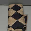 Lahome Colette Checkered Easy Jute Kitchen Rug, 2x3 Front Door Mat Non Slip Washable Neutral Area Rug, Farmhouse Diamond Non Shedding Low Pile Floor Carpet for Entryway Porch Doorway (Black/Checkerboard -2)