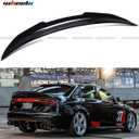 Rear Spoiler Compatible with 2008-2012 Audi A4, PSM Style High Kick Fit for B8, Exterior Duckbill Spoiler Trunk Tail Deck Lid Wing Lip (Glossy Black)