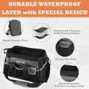 16-inch Tool Bag, Portable Tool Box Organizer Storage, Wide Mouth Tool Tote Bag with Large Zipper, 17-Pocket Adjustable Shoulder Strap and Ergonomic Handle (16" Molded Base)