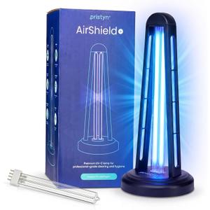 AirShield+ UV Light Sanitizer for Whole Room, UVC Lamp with Remote Control, 3 Timer Settings & Auto Safety Shutoff, Spare Bulb Included, Portable Ultraviolet Light for Home & Office