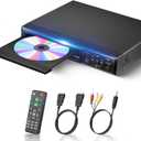 DVD Player, 1080P Region Free DVD Players for TV with HDMI/RCA Output, DVD CD Player for Home Built-in PAL/NTSC Support USB Input (Black)