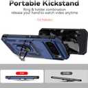 SunStory Compatible with Google Pixel 10/9 Pro XL Case with HD Screen Protector & Slide Camera Cover & Rotated Ring Kickstand, [Military-Grade] Case for Pixel 9/10 Pro XL,Blue