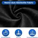 21-Foot Round Pool Pads for Above Ground Pool, Durable Geotextile Fabric Under Pool Liner Pad, Puncture Resistant Pool Ground Pad, Extend Liner Life, Black