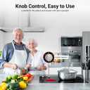 Electric Cooktop 2 Burner, 21 Inch Double Electric Stove Top Mechanical Knob Control Built-in 3700W Large Ceramic Stove Top, 9 Heating Level, 220-240V, Hard Wired,Overheating Protection