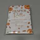 Little Pumpkin Baby Shower Diaper Raffle, Baby Shower Game, Include One 57 Sign and 50 Diaper Raffle Tickets, Fall Autumn Gender Reveal Party Decoration Supplies - FG05