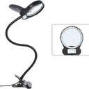 Magnifying Glass Lamp 3X 10X, Stepless Dimmable LED Magnifying Lamp with Dust Cover Metal Clamp,Adjustable LED Magnifier with Light and Stand for Crafts Reading Workbench Close Work