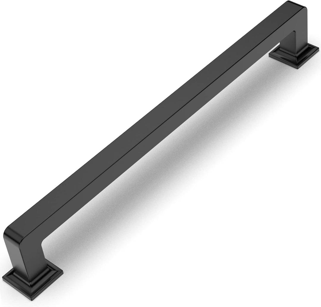 Amerdeco 10 Pack Matte Black Cabinet Pulls 7 Inch Hole Centers Kitchen Cabinet Handles Cabinet Hardware Kitchen Handles for Cabinets Cupboard Handles Drawer Pulls ZH0019