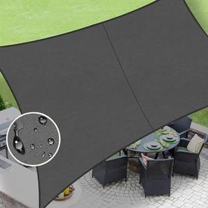 LOVE STORY Waterproof 6'5''x10' Rectangle Dark Grey Sun Shade Sail Cannoy UV Resistant for Outdoor Patio Garden Backyard (We Make Custom Size)