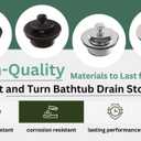Lift and Turn Bathtub Drain Trim Kit,Two Hole Overflow Plate with Two Matching Screws, Easy to Install, Matte Black