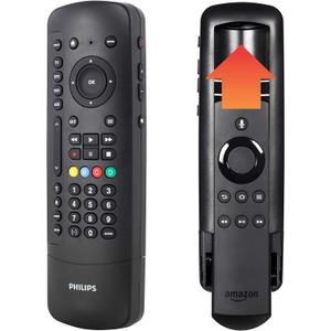 Philips Universal Companion Remote Control for Samsung, Vizio, LG, Sony, Roku, Apple TV, RCA, Panasonic, Smart TVs, Streaming Players, Blu-ray, DVD, 4 Device, Flip & Slide Fire TV, Black, SRP2024A/27