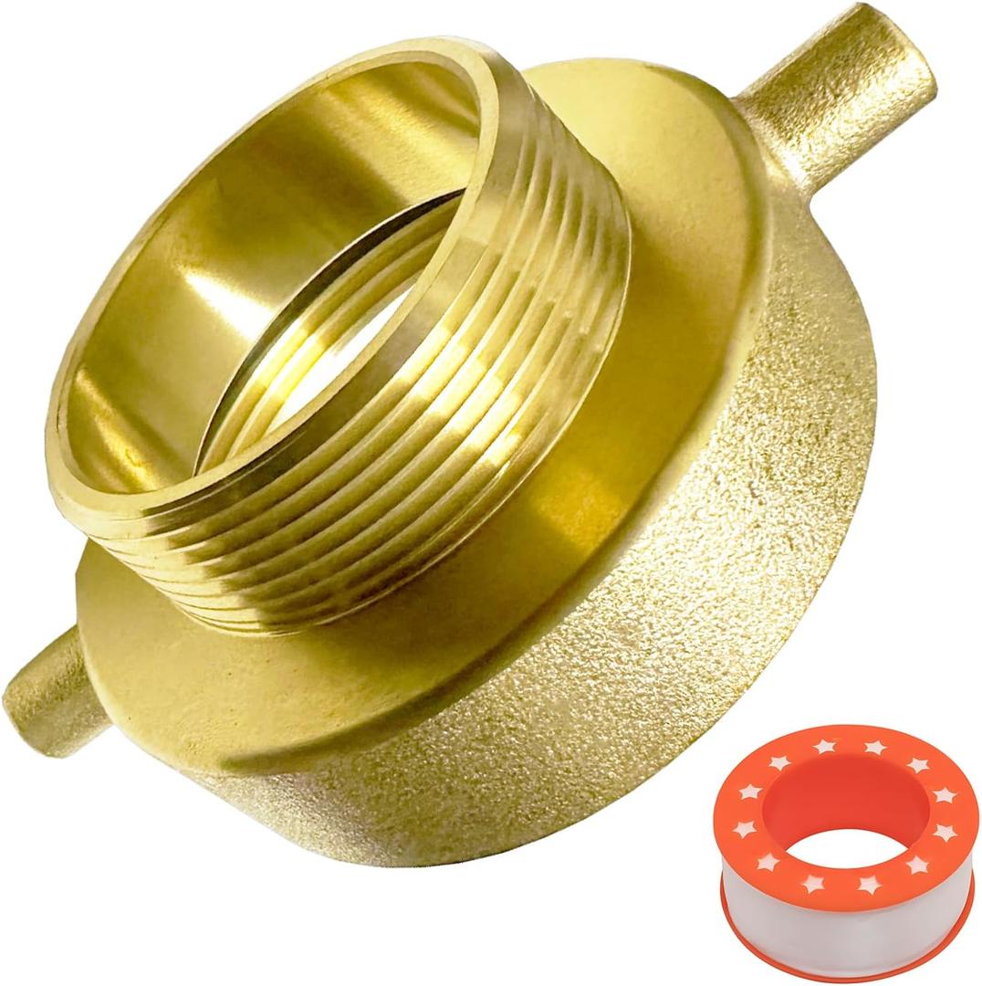 Fire Hydrant Hose Adapter,Fire Hose Adapter 2-1/2" NST/NH Female x 2" NPT Male, Brass Fire Hydrant Hose Adapter with Pin Lug Fit for Fire Hydrants, Hoses, Pipes