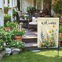 2 x Colorful Floral Garden Flag 12.5 x 18 Inch Spring Welcome Garden Flag Double Sided Farmhouse Flowers Yard Flags for Outdoor Seasonal Porch Lawn Decor (Yellow)